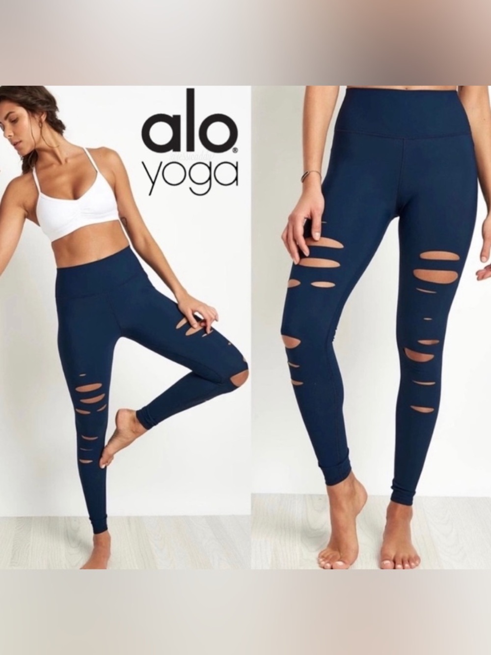 alo ripped warrior leggings size xs